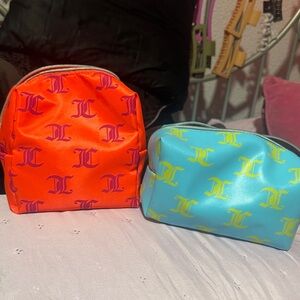 Juicy Couture Orange and Blue Makeup Bags